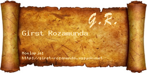 Girst Rozamunda névjegykártya